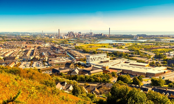 Port Talbot docks harbourside steelworks site