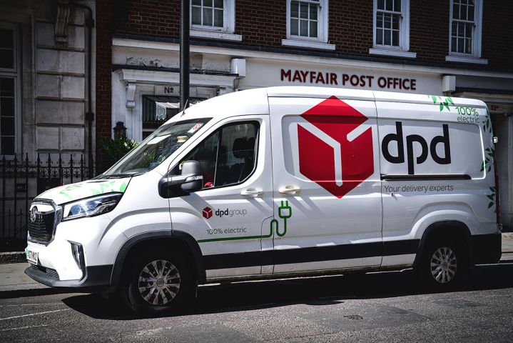 dpd vans with London in the background